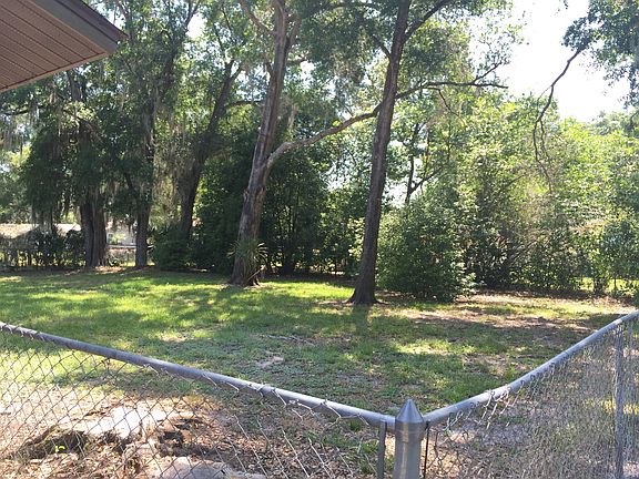 fenced back yard