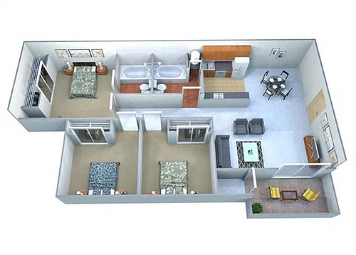 Floor plan Three Bedroom Phase I