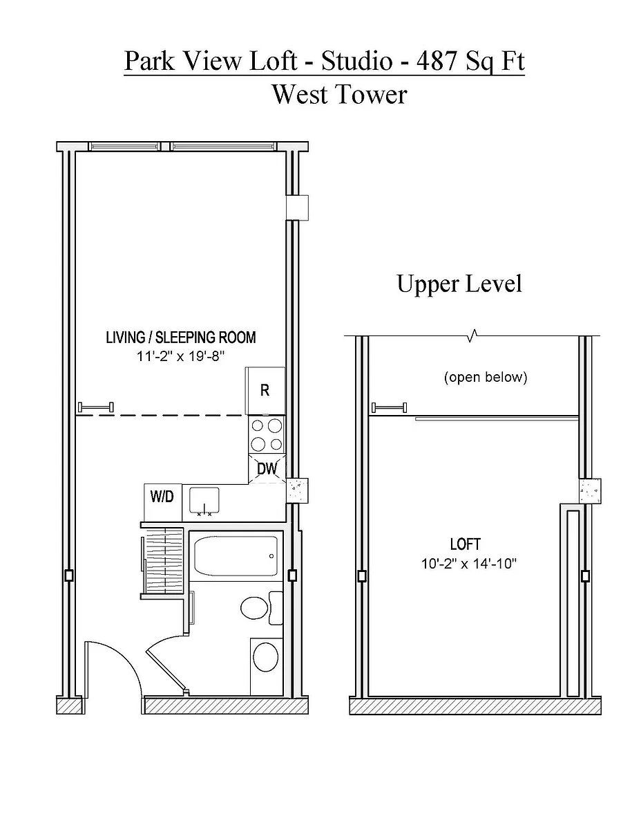 Floor plan Parkview Loft Studio