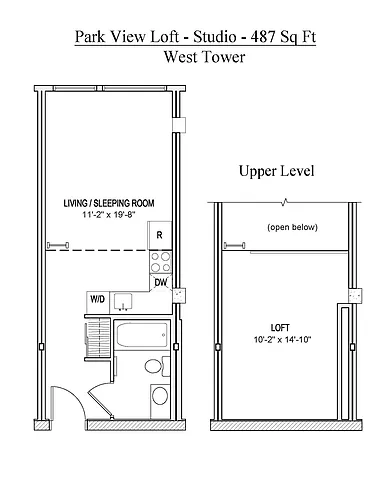 Floor plan Parkview Loft Studio