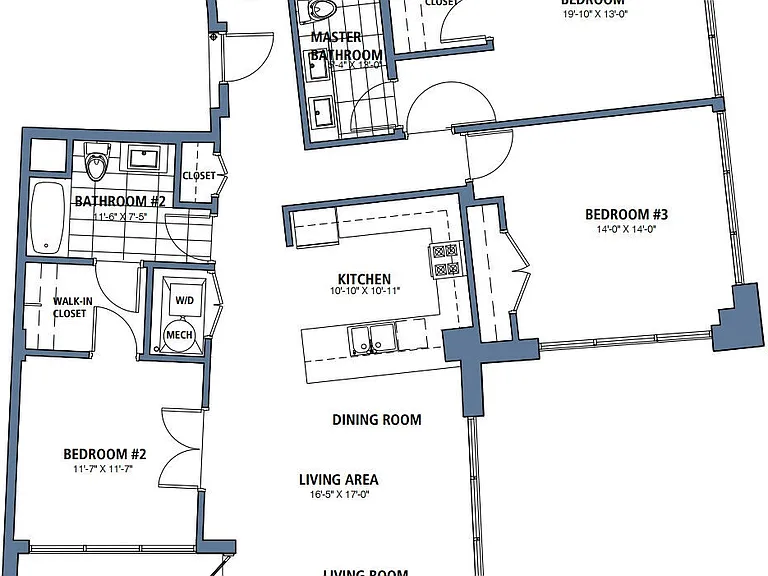 D floor plan Flats at East Bank