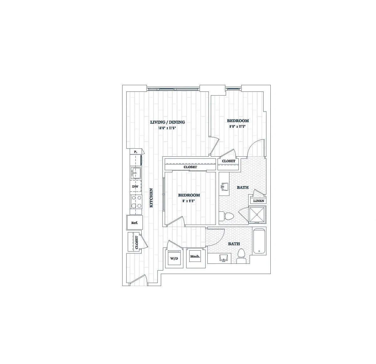 Floor plan 2 Bedroom - 2 Bath | b06