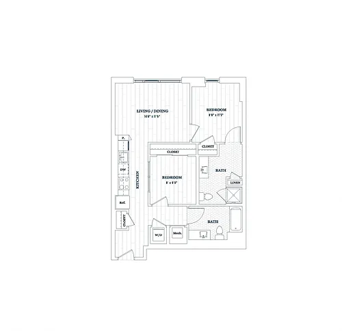 Floor plan 2 Bedroom - 2 Bath | b06