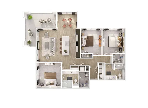 Floor plan C1 - Three Bedroom, Two Bathroom