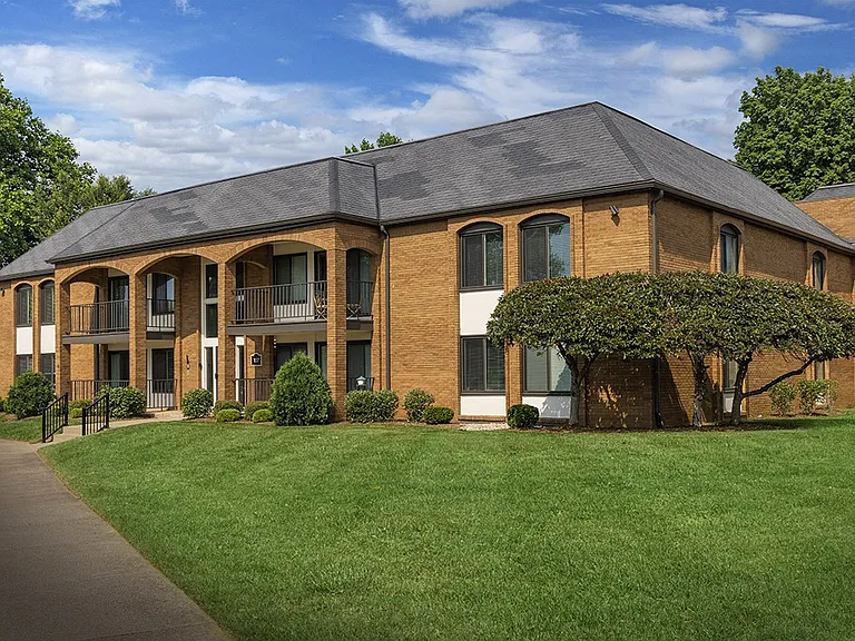 Building exterior with greenspace