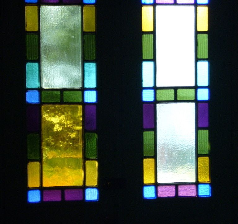 Stained glass front doors