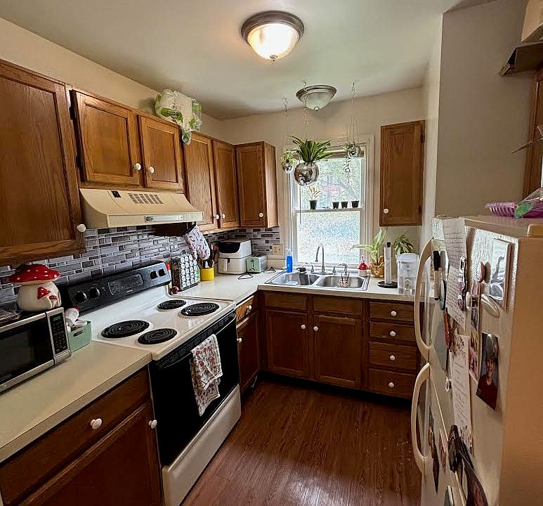 kitchen with electric stove and dishwasher