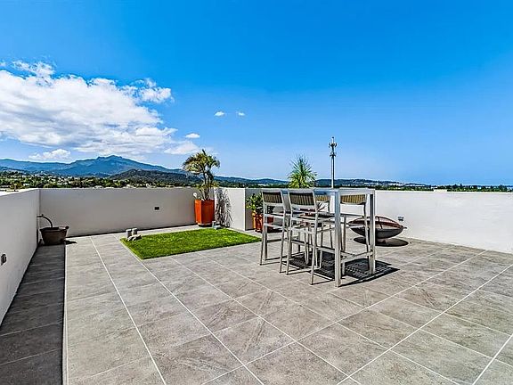 Massive outdoor terrace with beautiful mountain and ocean views