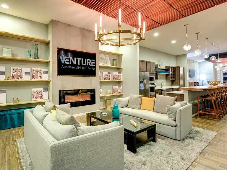 Fireplace seating in clubroom