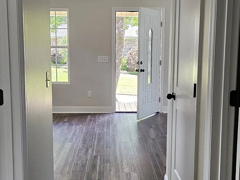 Looking down hallway to the front door