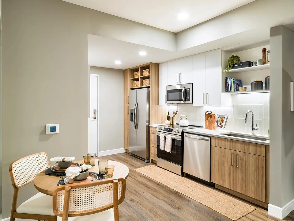 A thoughtfully designed kitchen at Modera McGavock, featuring clean finishes and everyday functionality.