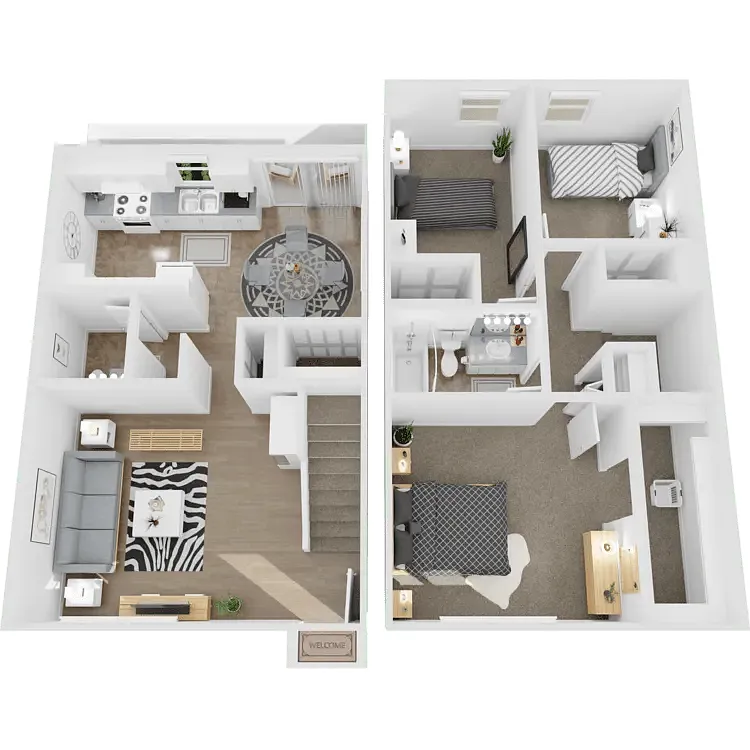 Floor plan Three bedroom 1.5 bath