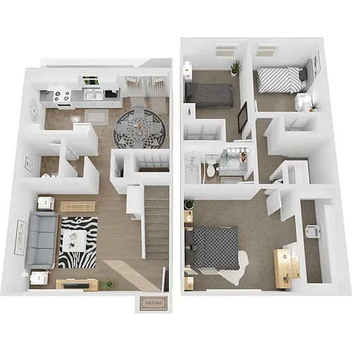 Floor plan Three bedroom 1.5 bath