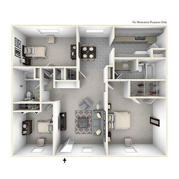 Floor plan 3 bedroom 2 bath