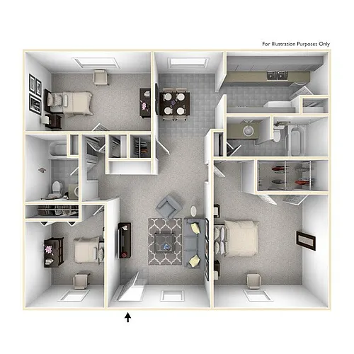Floor plan 3 bedroom 2 bath