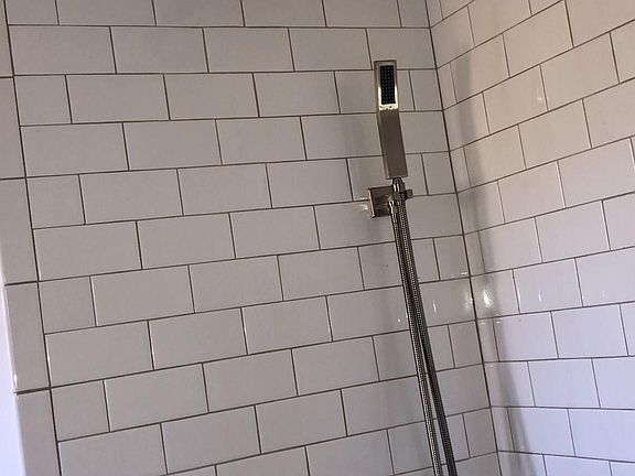 New tile and shower.
