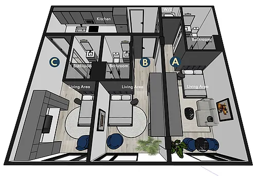 Floor plan The Miles Co-Living Suite