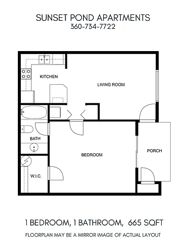 Floor plan 1 Bed Basement Unit