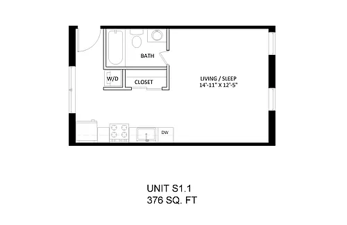 Floor plan 0 bedroom 1 bath