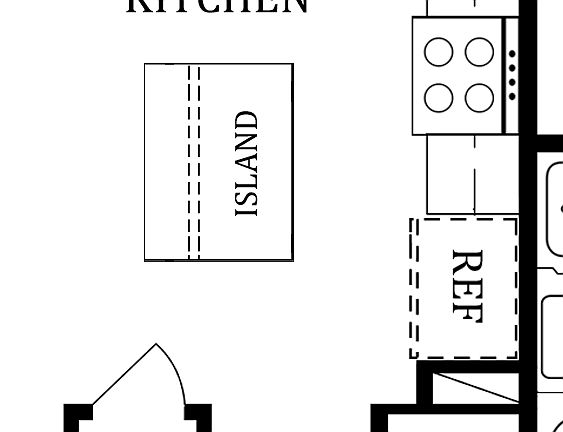 First Floor Optional Deluxe Kitchen Island - Available with 2 Rear Ext. Only