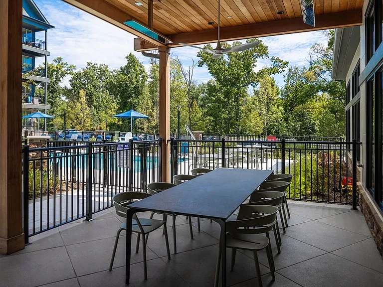Courtyard with multiple seating areas