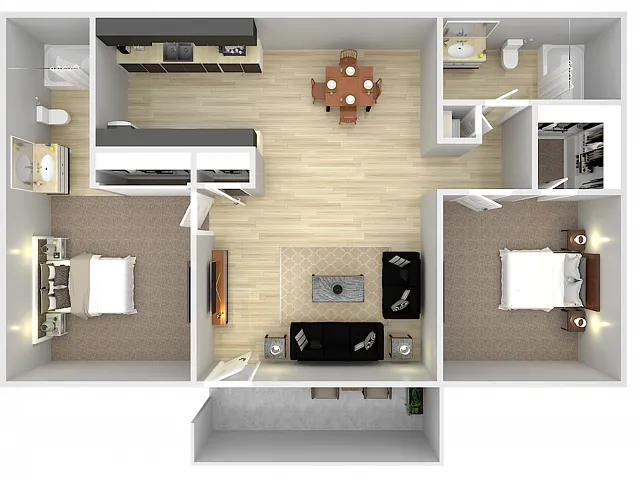Floor plan 2 BED 2 BATH