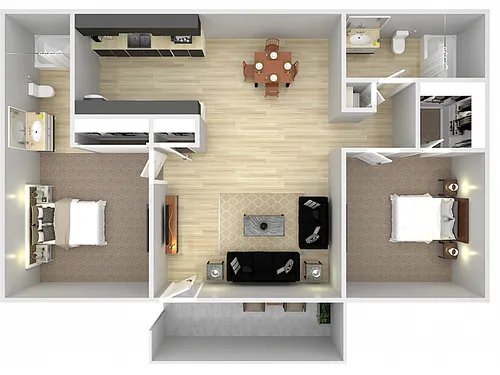 Floor plan 2 BED 2 BATH