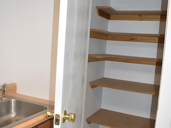 Pantry next to kitchen sink.