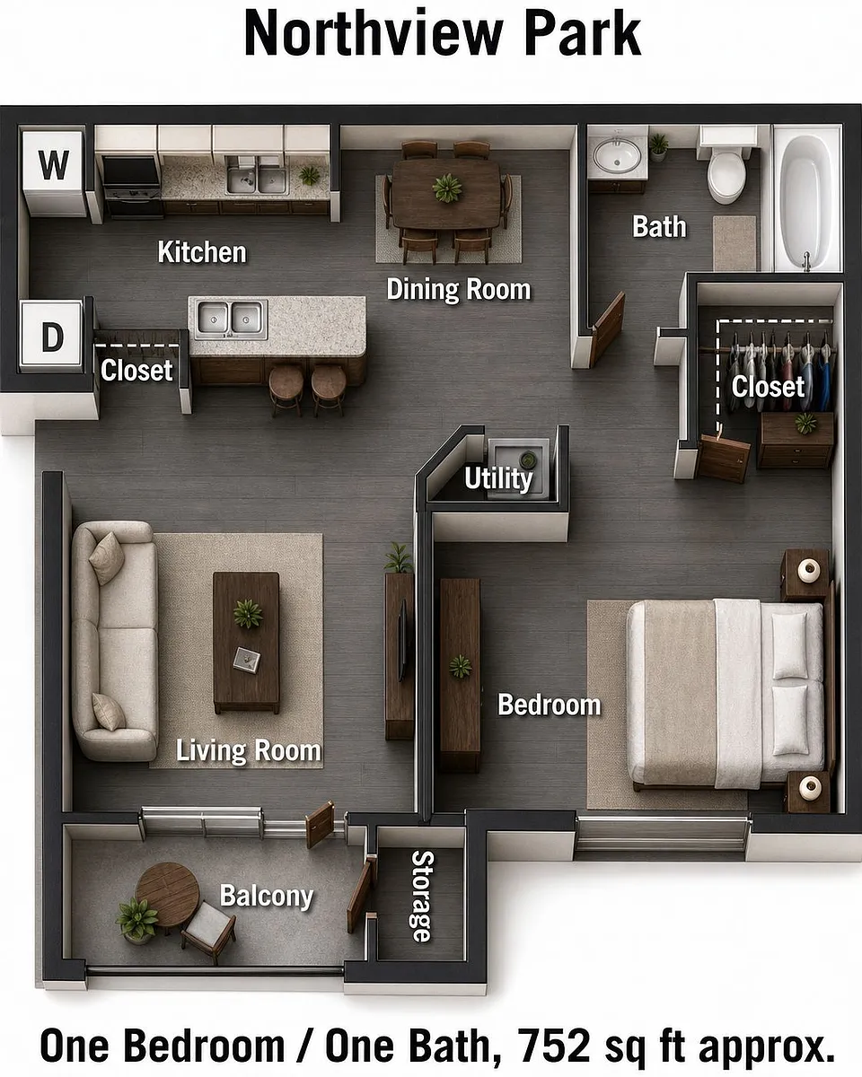 Floor plan One Bedroom