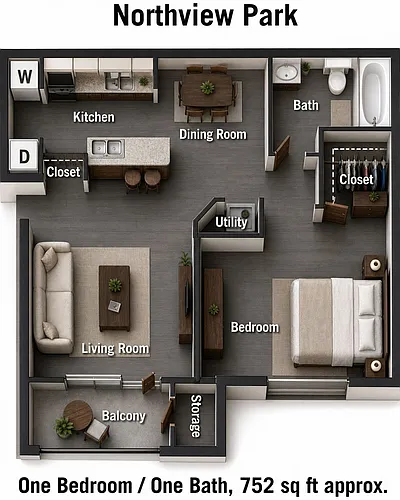 Floor plan One Bedroom