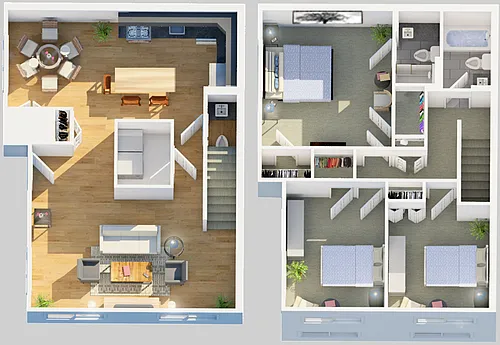 Floor plan The New "Ramsey" - Fully Renovated Three Bedroom T