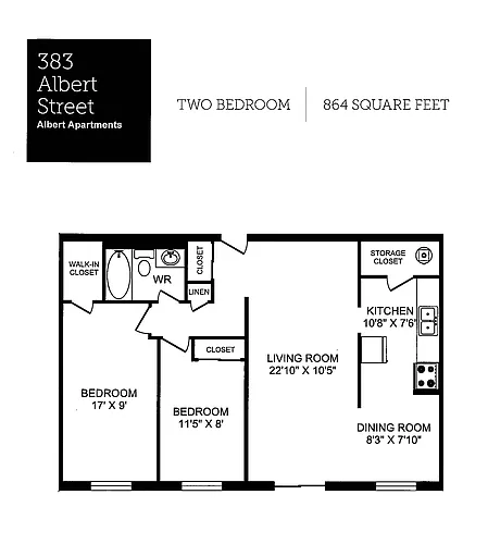 Floor plan Two Bedroom Apartment
