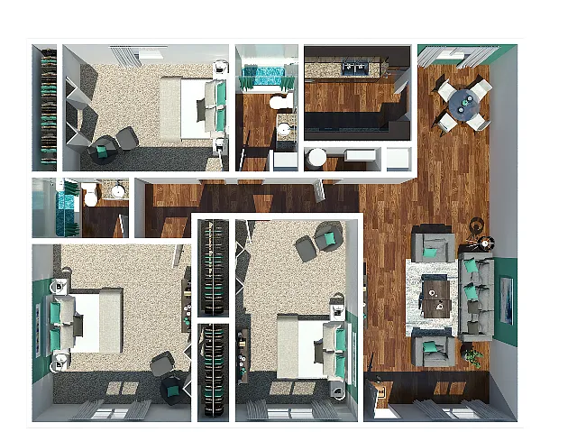 Floor plan Three Bedroom | Two Bathroom
