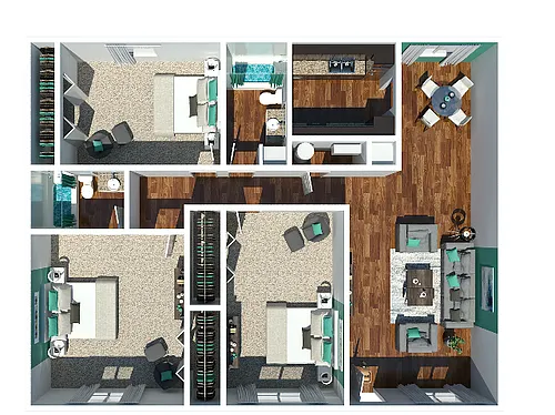 Floor plan Three Bedroom | Two Bathroom