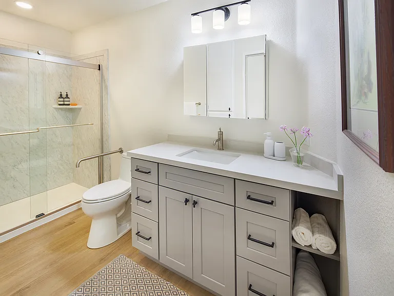Upgraded bathroom in our model unit.