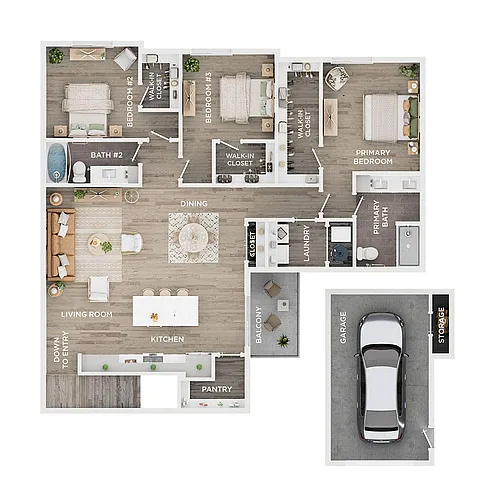 Floor plan D1 - Private Entry 2nd Floor