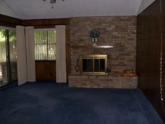 Cozy wood burning fireplace for those chilly nights.