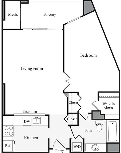 Floor plan 1 Bedroom F