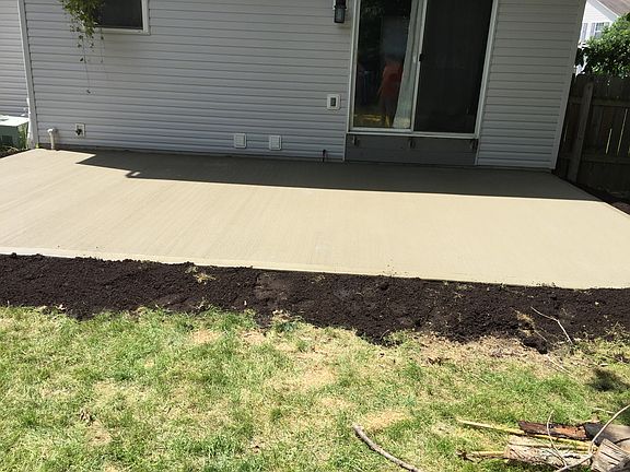 Newly poured back patio 