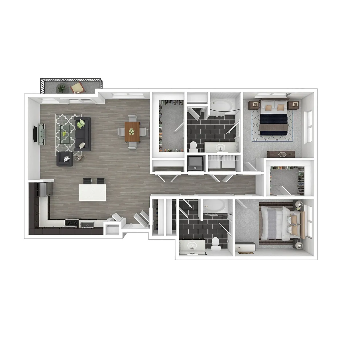 Floor plan 2 Bedroom/Two Bathroom