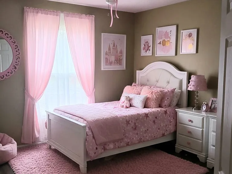 Idea for bedroom (furniture not included).