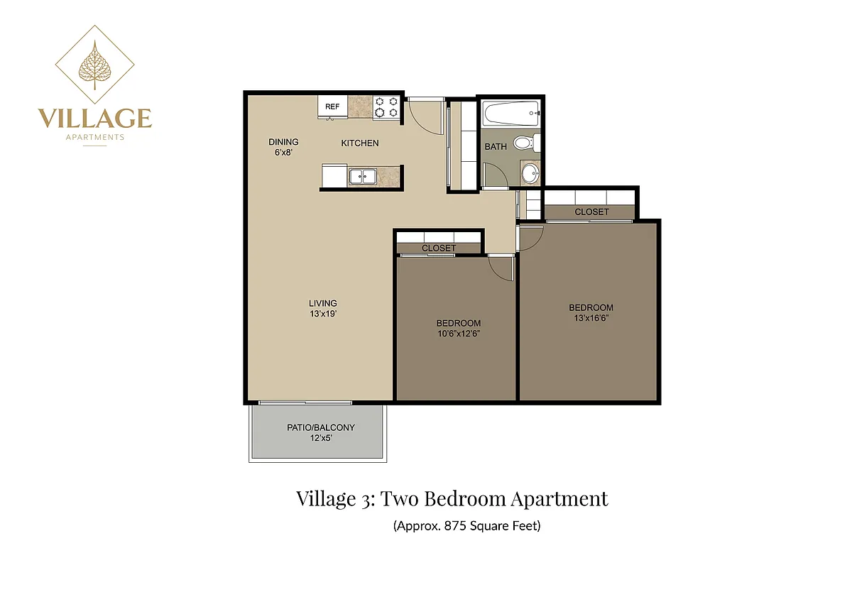 Floor plan Two Bedroom L3-01
