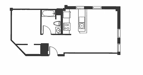 Floor plan 1 Bed 1 Bath - A1S