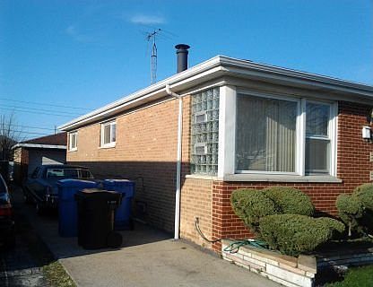 Side drive leading to garage