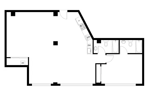 Floor plan 2 Bedroom 2 Bath