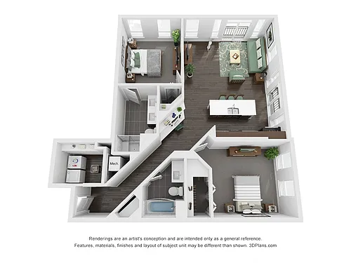 Floor plan 2 Bedroom B