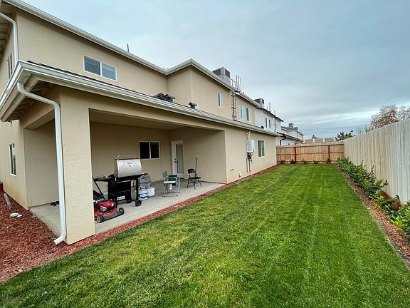 Backyard patio and side of house