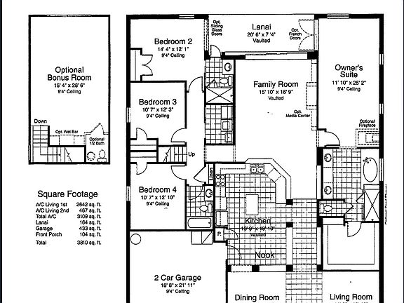 Floor Plan - This home has upstairs bonus room