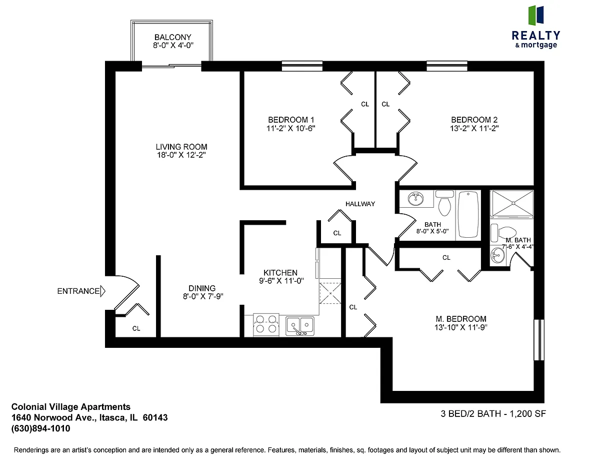 Floor plan Three Bed