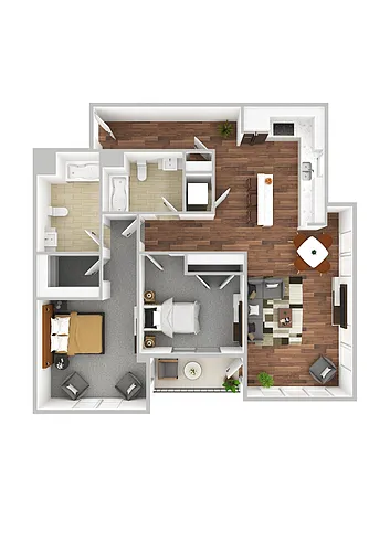 Floor plan Two Bedroom Two Bath